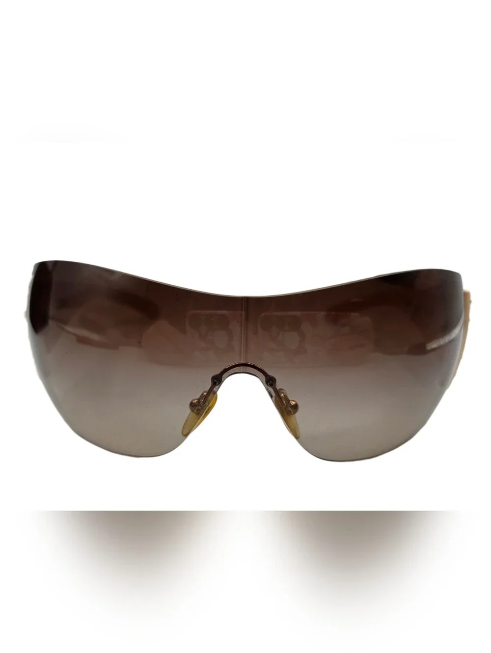 Prada Brown Studded Gradient Shield Sunglasses